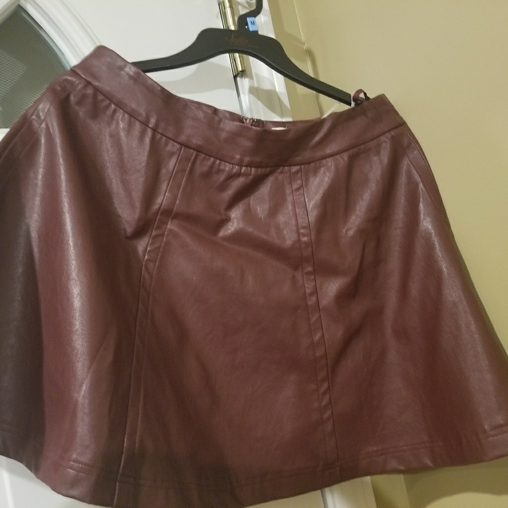 Maroon Leather skirt